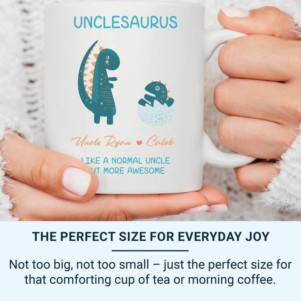 Personalised Uncle Mug – Funny Dinosaur Themed Ceramic Coffee Mug | Birthday Gift