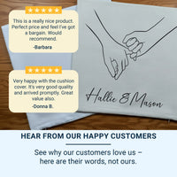 Personalised Pinky Promise Cushion - Minimal Romantic Keepsake with Names & Line Art for Couples