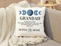 Personalised Grandad Cushion - Starry Sky Design with Heartfelt Message & Names