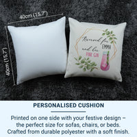 Personalised Pink Gin Cushion – Stylish Cocktail Glass Cushion with Custom Name