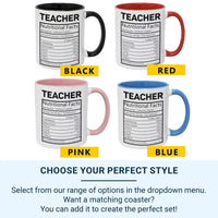 Teacher Appreciation Mug – Funny Teacher Gift | Personalised Ceramic Coffee Cup