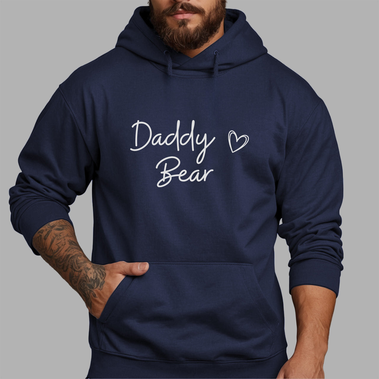 Daddy Bear Iron-On Transfer shown on a hoodie