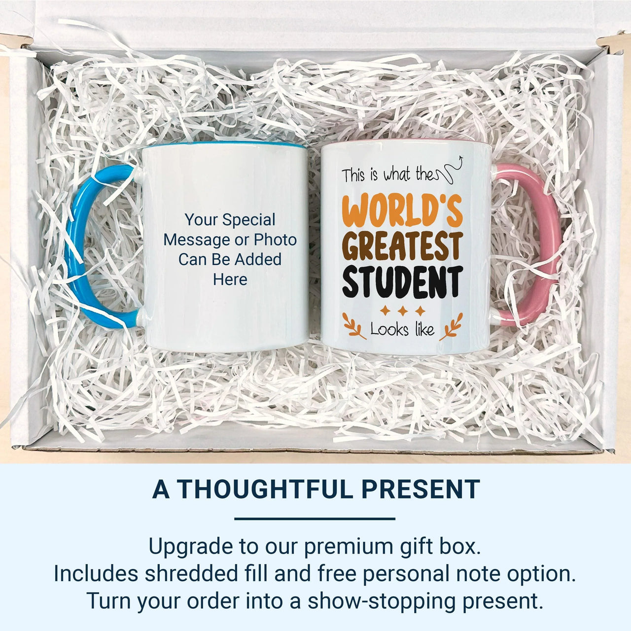 Greatest Student Mug – Funny Ceramic Coffee Cup With Playful Design & Stars