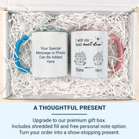 I Wish You Lived Next Door Mug – Personalised Names and Houses – Long_Distance Friendship or Couple Gift and Moving Away Keepsake