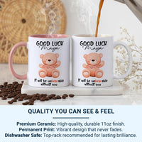 Good Luck – “Unbearable Without You” Personalised Mug – Cute Teddy and Name – Colleague Leaving, New Job and Farewell Keepsake