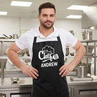 Personalized Kitchen Apron - Custom Chef Apron With Adjustable Neck Strap & Glitter Design