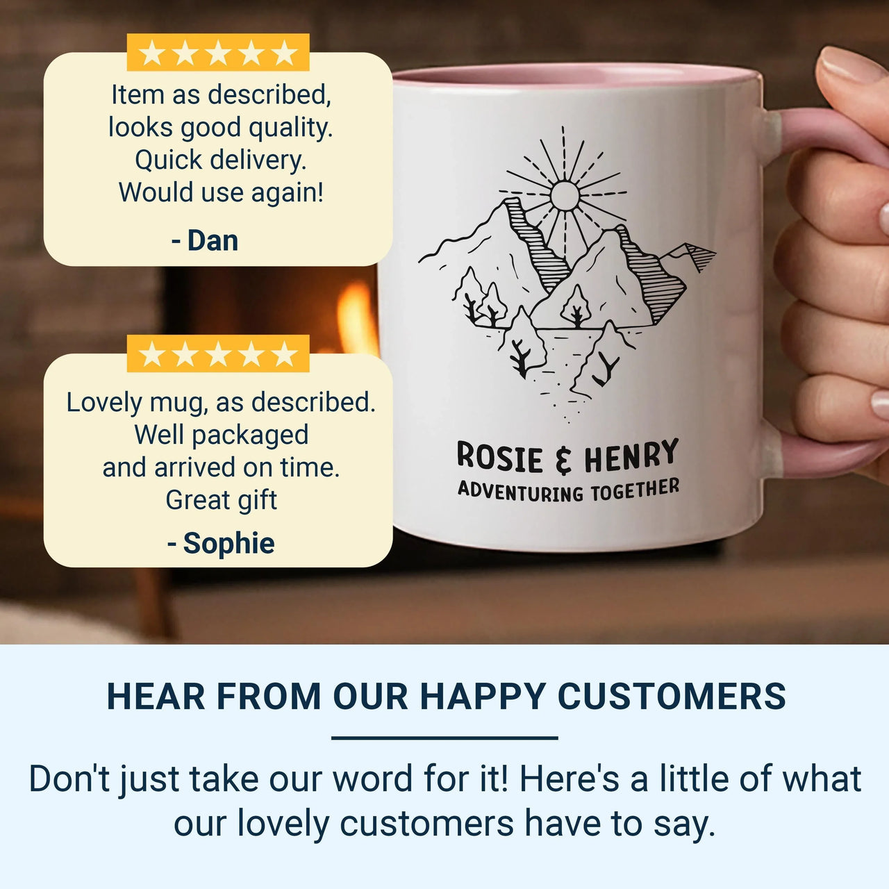 Personalised Couple Mug – Custom Name Travel Lovers Gift | Durable Ceramic Adventure Cup