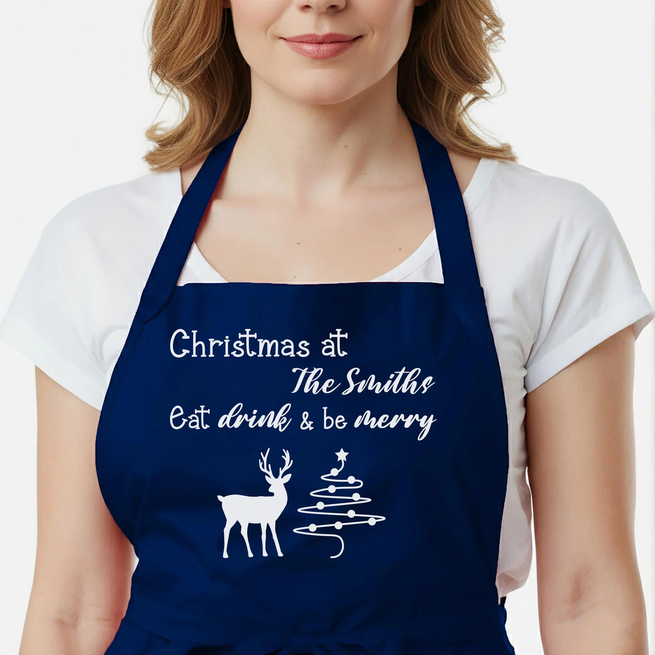 Personalised Holiday Apron – Custom Festive Apron With Adjustable Neck Strap & Gift Box