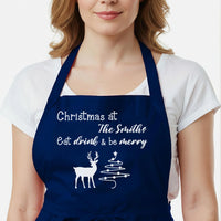 Personalised Holiday Apron – Custom Festive Apron With Adjustable Neck Strap & Gift Box