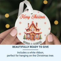 Nanny Grandad Gingerbread Ornament - Snowflake Keepsake for Christmas Tree
