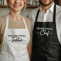 Couples Matching Aprons - Personalised Kitchen Aprons with Custom Text & Gift Box