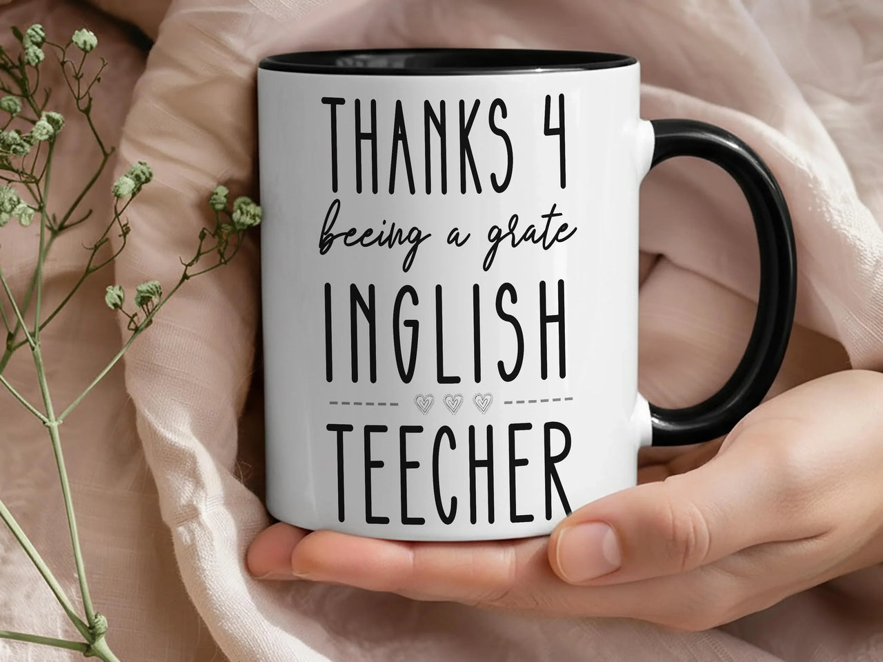 Funny Teacher Mug – Spelling Joke for English Teachers | End of Term Appreciation