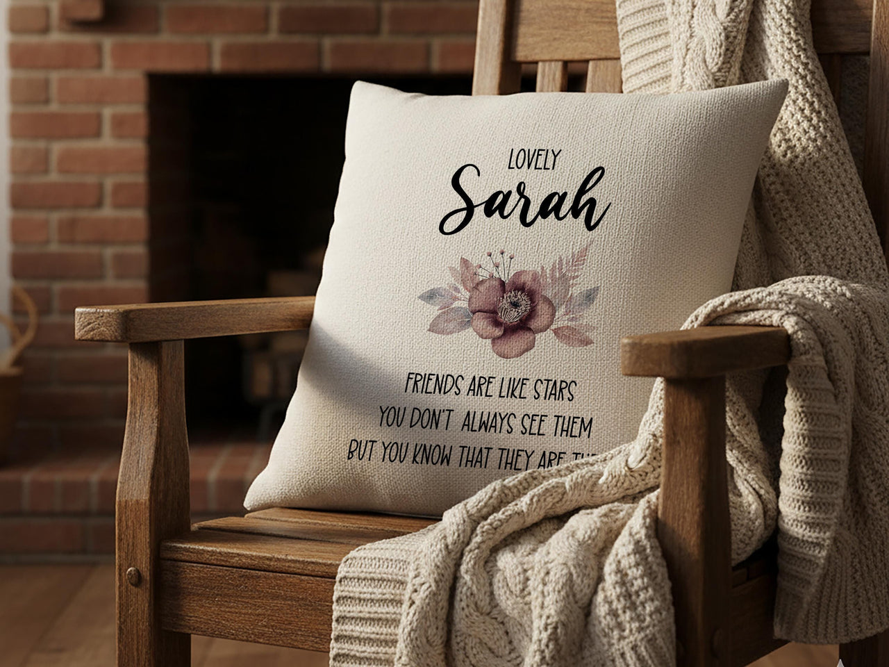 Personalised Friends are Like Stars Cushion - Novelty Pillow for Best Friend - Birthday or Christmas Gift - Sister Present - Bestie Gift
