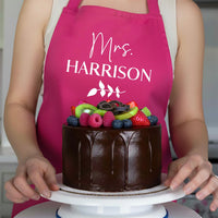Personalised Couples Apron – Custom Mr And Mrs Kitchen Apron With Adjustable Neck Strap