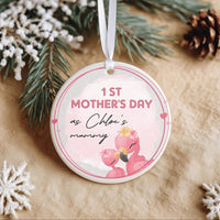 Flamingo First Mother Day Ornament - Joyful Keepsake with Name for New Mums