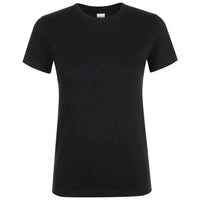 Ladies fit T-shirt (SOL'S Regent) in black, plain front before personalisation