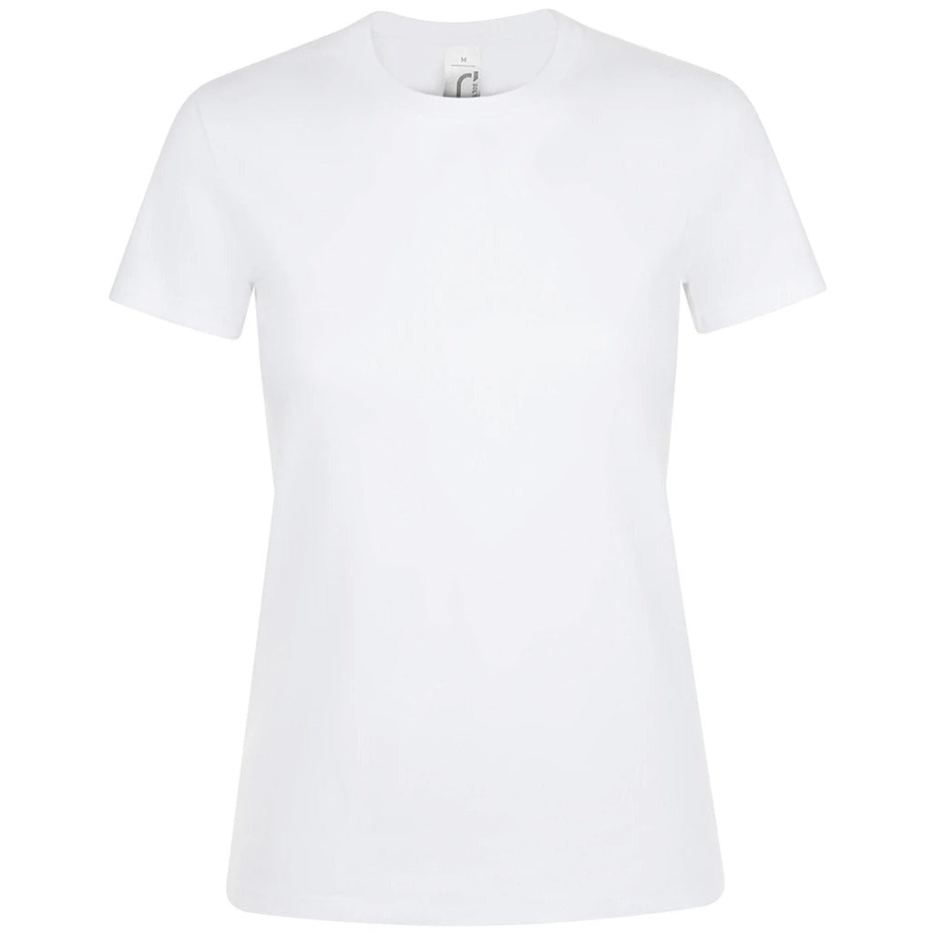 Ladies fit T-shirt (SOL'S Regent) in white, plain front before personalisation