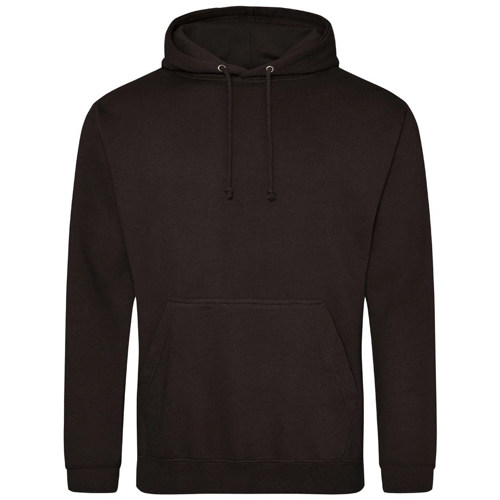 Classic hoodie (AWDis College Hoodie) in black, plain front before personalisation