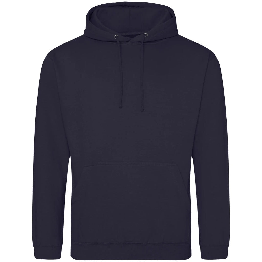 Classic hoodie (AWDis College Hoodie) in navy, plain front before personalisation