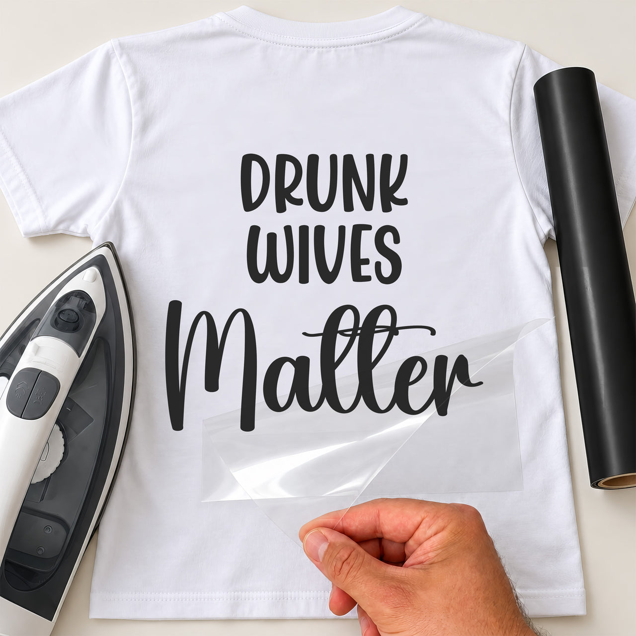Drunk Wives Matter Iron-On Transfer - Wine Lover Slogan Design