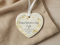 Galentine Day Heart Ornament - Floral Bestie Keepsake with Names & Message