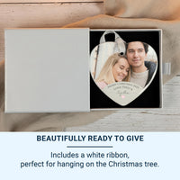 Customisable Love Heart Photo Ceramic Ornament - A Romantic Anniversary Gift for Couples