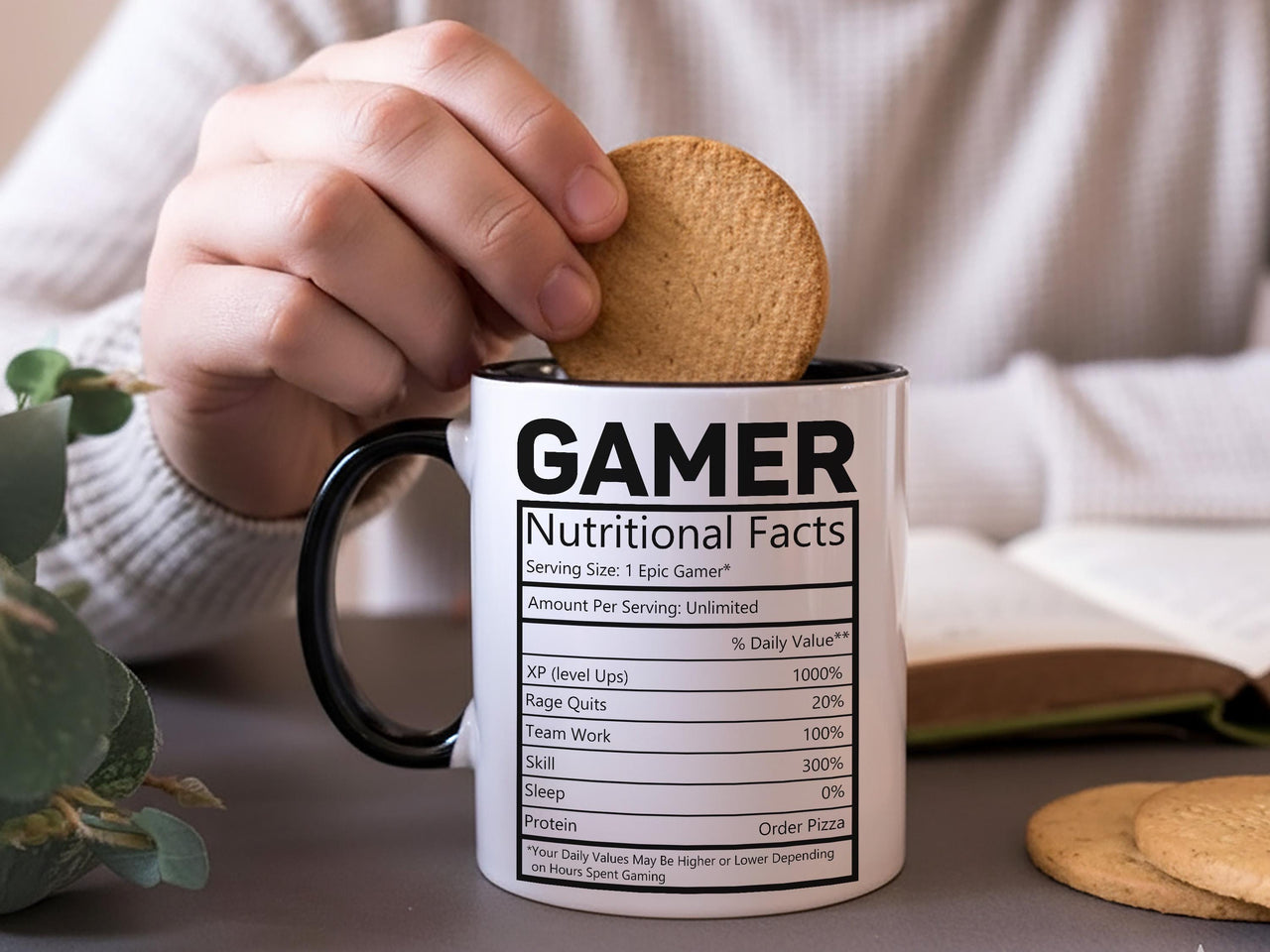 Funny Gamer Nutritional Facts Mug, Gift for Gamers, 11oz Cup, Best Gamer Ever Coffee Mug, Gift for Him, Gamer Boyfriend Mug, Gaming Gift UK
