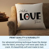 Personalised Love Cushion – Bold Typography Pillow | Romantic Keepsake Gift
