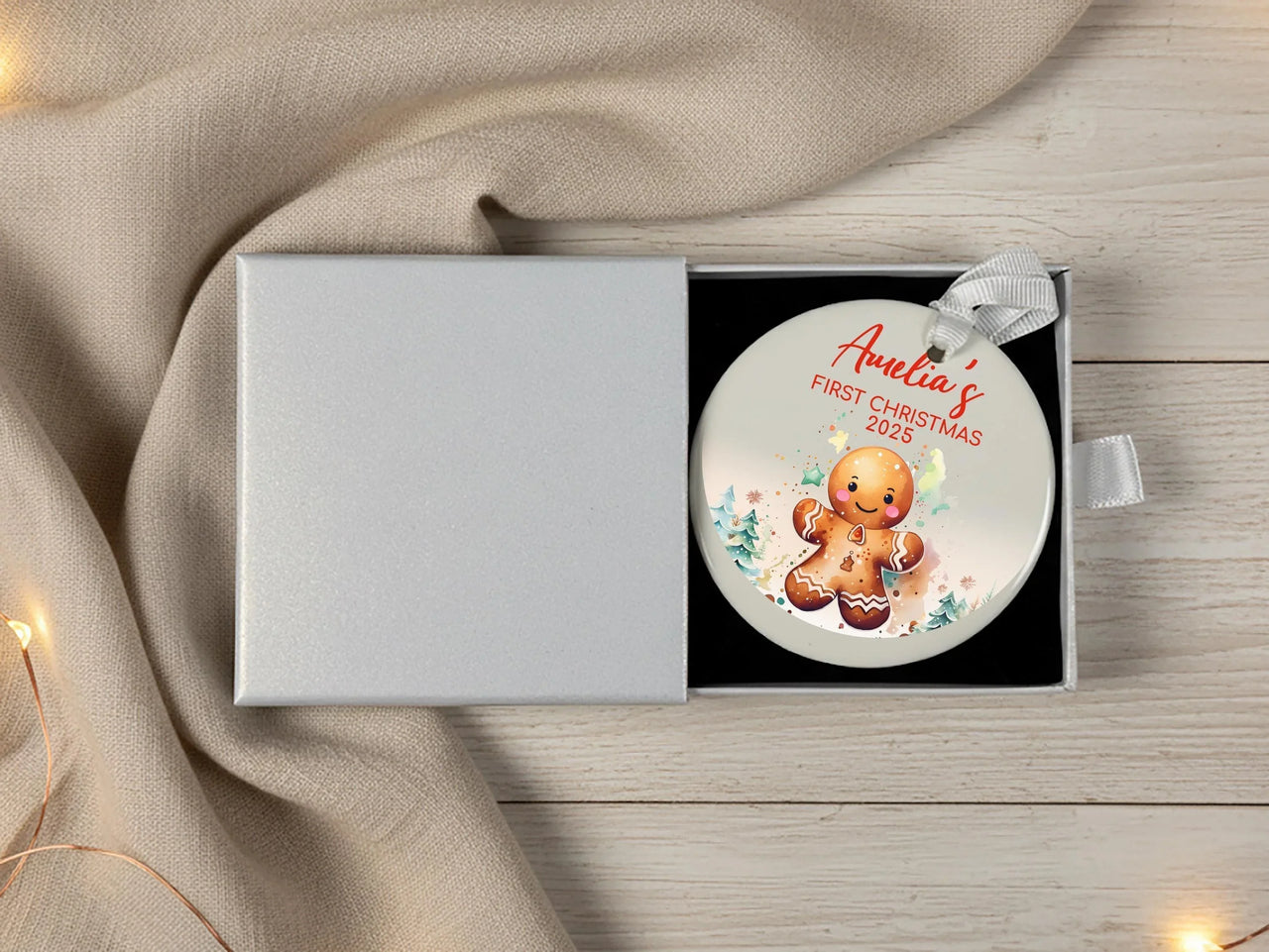 Baby First Christmas Ornament - Gingerbread Keepsake with Name for 2023