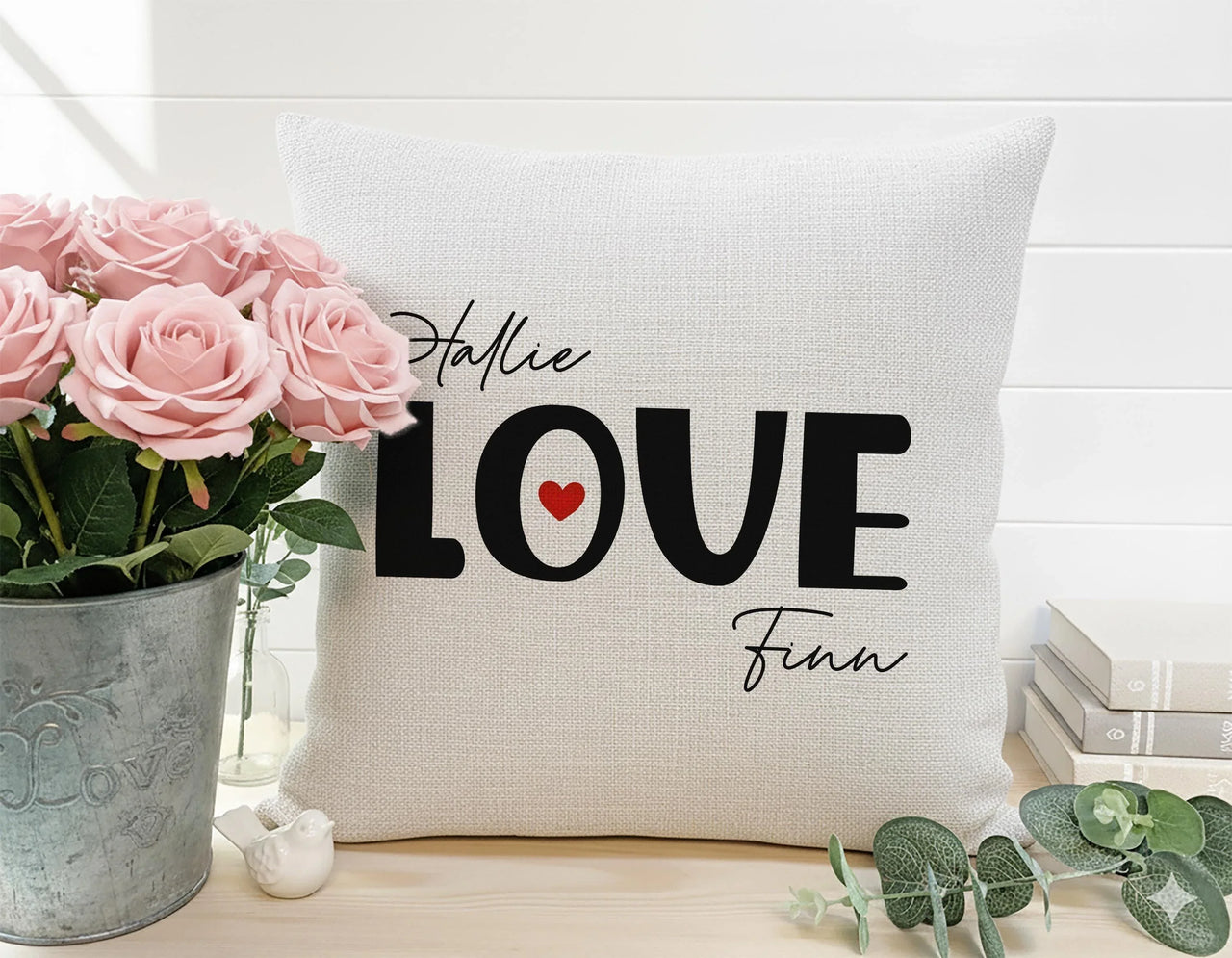 Personalised Love Cushion – Bold Typography Pillow | Romantic Keepsake Gift