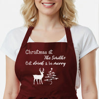 Personalised Holiday Apron – Custom Festive Apron With Adjustable Neck Strap & Gift Box