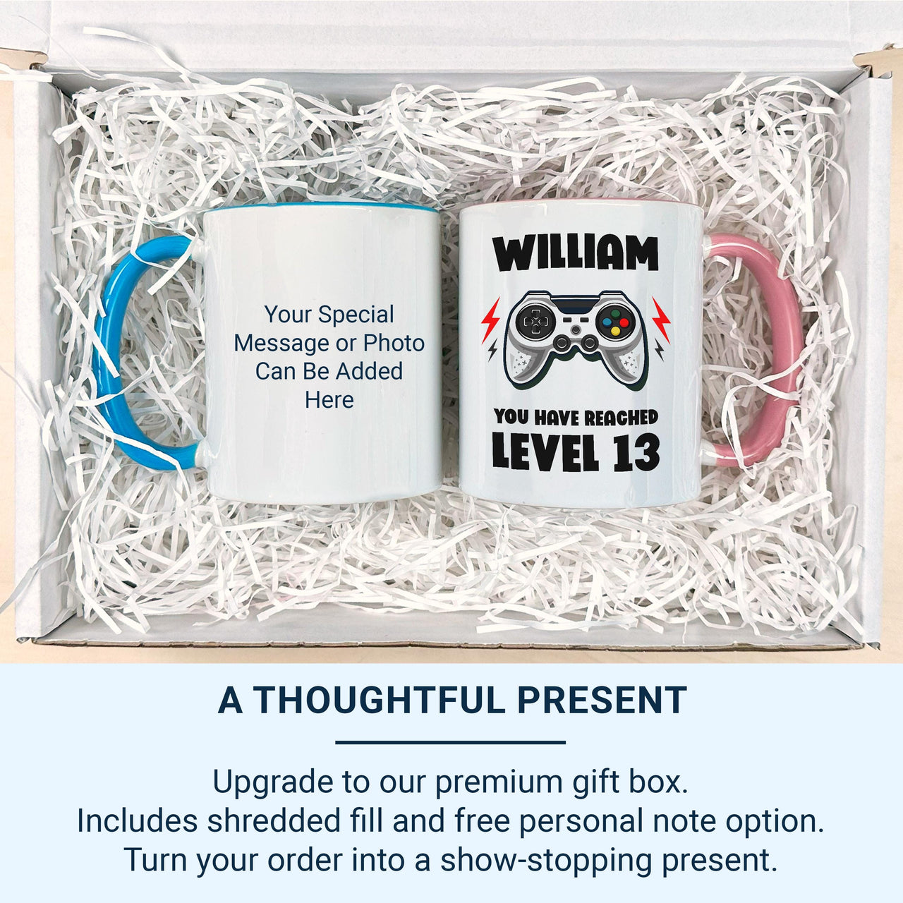 You Have Reached Level… Personalised Gamer Birthday Mug - Name, Age and Controller Design - Level-Up Party and Gaming Marathon Gift