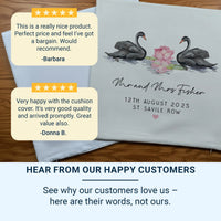 Personalised Wedding Cushion – Romantic Swan Motif Pillow | Custom Couple Gift DENMARY