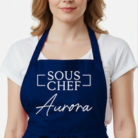 Matching Couple Aprons – Personalised Metallic & Glitter Print Kitchen Gift Set