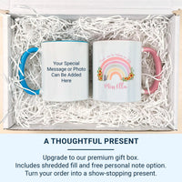 Thank You Teacher Mug – Personalised Rainbow & Sunflower Gift With Name