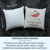 Personalised Cat Cushion – Custom Name Cushion | Romantic Cat Pillow Gift DENMARY