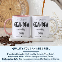 This Grandpa Is Loved By… Mug - Personalised Grandchild Name and Heart Icon - Grandad Birthday, Father’s Day and Christmas Keepsake