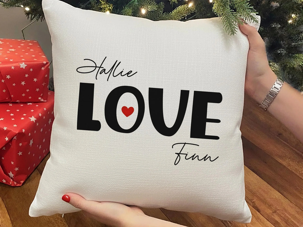 Personalised Love Cushion – Bold Typography Pillow | Romantic Keepsake Gift