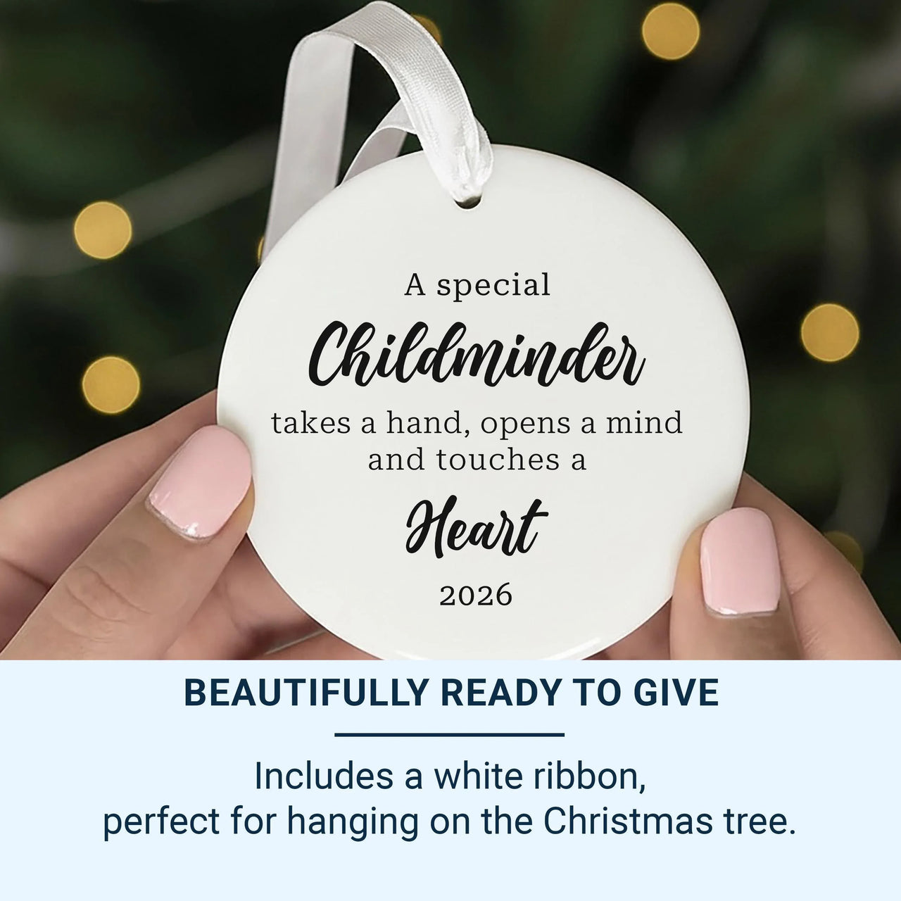 Childminder Ornament 2026 - Heartfelt Quote Keepsake with Name Option DENMARY