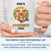 Dad’s Favourite Child Dog Mug – Personalised Pet Photo and Bone Icon – Father’s Day Dog Dad, Birthday and Pet Lover Gift