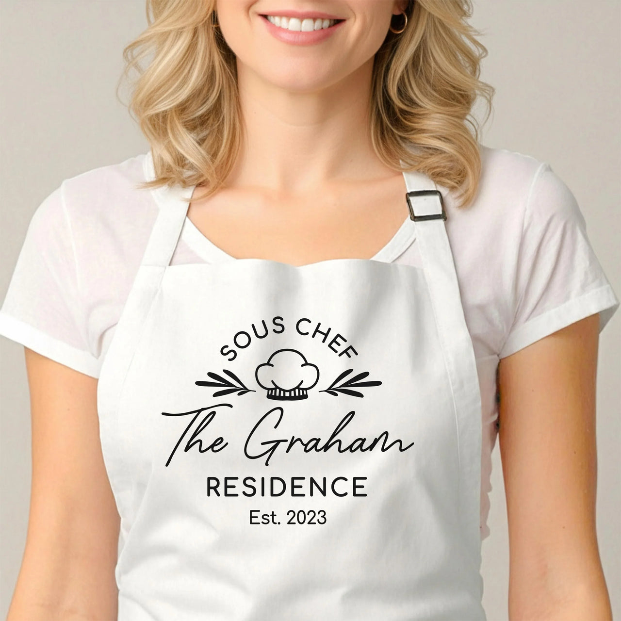 Matching Couple Aprons – Personalised Cooking Aprons With Adjustable Neck Strap