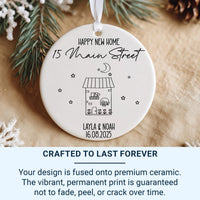 New Home Ornament - Minimalist House Keepsake with Address & Date for Couples DENMARY
