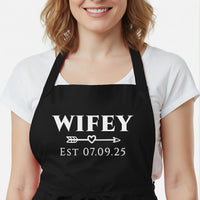 Personalised Couple Aprons – Matching Custom Name Aprons with Adjustable Fit