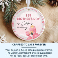 Flamingo First Mother Day Ornament - Joyful Keepsake with Name for New Mums