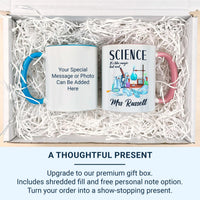 Science: It’s Like Magic but Real - Personalised Teacher Mug with Surname - End of Term, Lab Hero and Subject Thank-You Gift