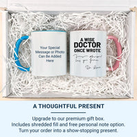Wise Doctor Quote Mug - Personalised Surname Medical Gift - Inspirational Doctor Appreciation Keepsake