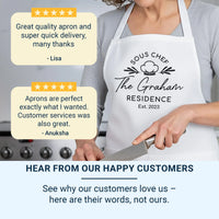 Matching Couple Aprons – Personalised Cooking Aprons With Adjustable Neck Strap