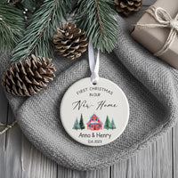 Personalised First Christmas Ornament in New Home - Ceramic Keepsake - Housewarming Gift - New House Xmas Decoration - Gift for Newlyweds
