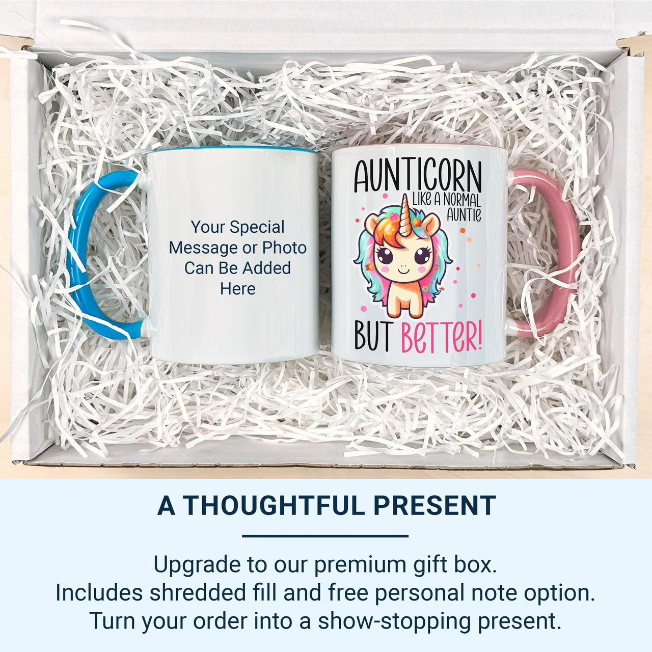 Aunticorn Mug – Funny Aunt Gift – “Like a Normal Auntie, But Better” Rainbow Unicorn for Birthdays and Just Because