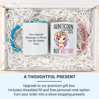 Aunticorn Mug – Funny Aunt Gift – “Like a Normal Auntie, But Better” Rainbow Unicorn for Birthdays and Just Because